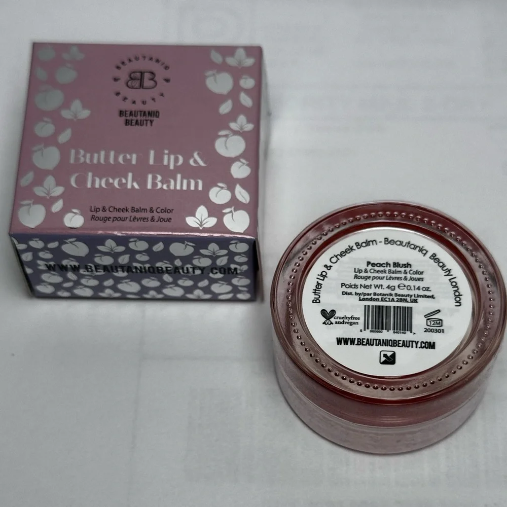 🎁 BEAUTANIQ BEAUTY Butter Lip & Cheek Balm in Peach Blush NIB